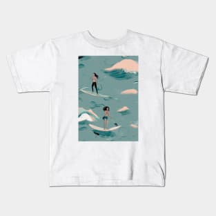 Paddleboarding Illustration Kids T-Shirt